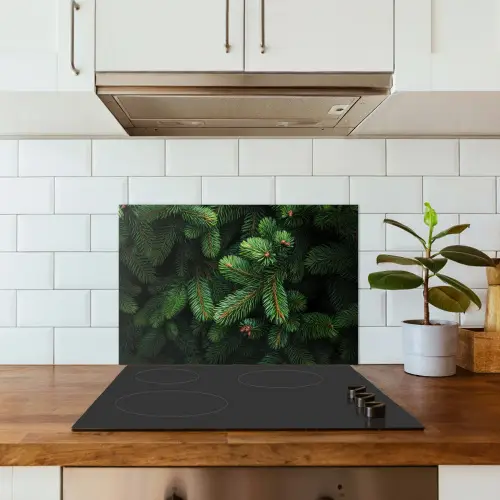 Sparrentakken - Knoppen - Naalden - Groen keuken achterwand spatscherm klein -sfeer2