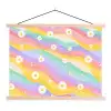 Madeliefjes - Kleurrijk - Pastel textielposter latten blank klein -3d