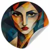 Portret - Abstract - Vormen Wandcirkel behangsticker klein -3d