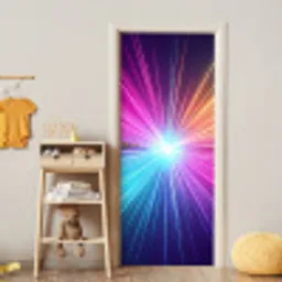 Abstract - Light - Burst - Modern - Colorful deurposter klein -sfeer4