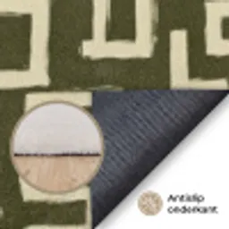 Abstract - Lijnen - Groen Vloerkleed Rechthoek klein 1091 -uniquesellingpoint_antislip_NL_DE