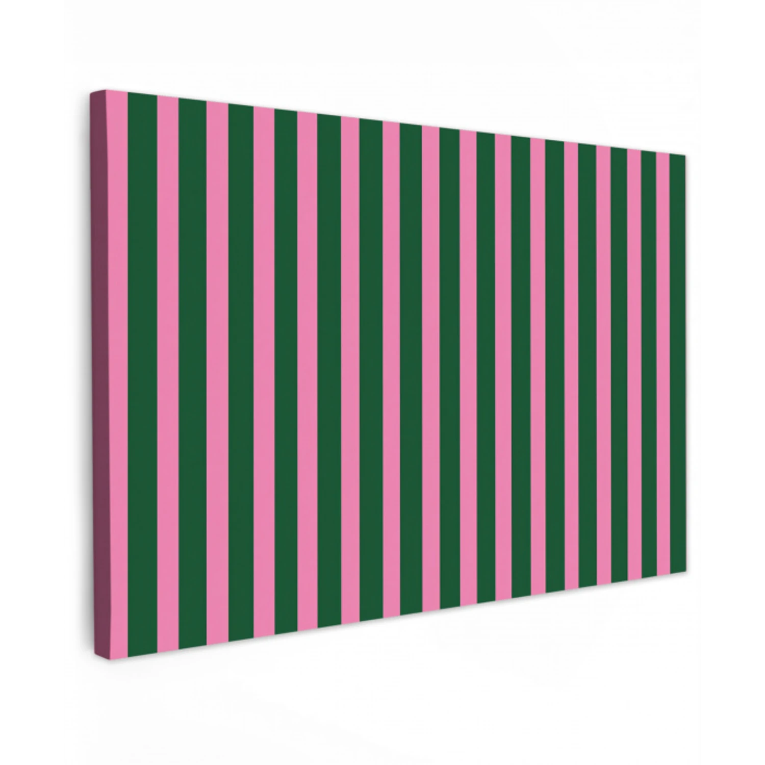 Verticale strepen - Groen - Roze canvas 2cm klein 34 -z3d