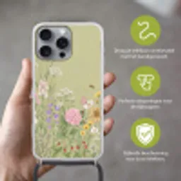 Botanisch - Bloemen - Kleurrijk Hoesje iPhone 16 Pro Max met koord klein -sfeer2_NL