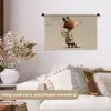 Vos - Gele bloemen - Minimalistisch Wandkleed katoen klein -sfeer1