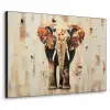 Olifant - Slurf - Mozaïek - Abstract Textielframe - compleet frame klein -3d