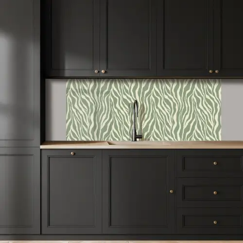 Zebra - Motief - Groen keuken achterwand 2 middel 871 -sfeer1