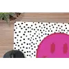 Smiley - Roze - Stippen muismat rubber klein -closeup