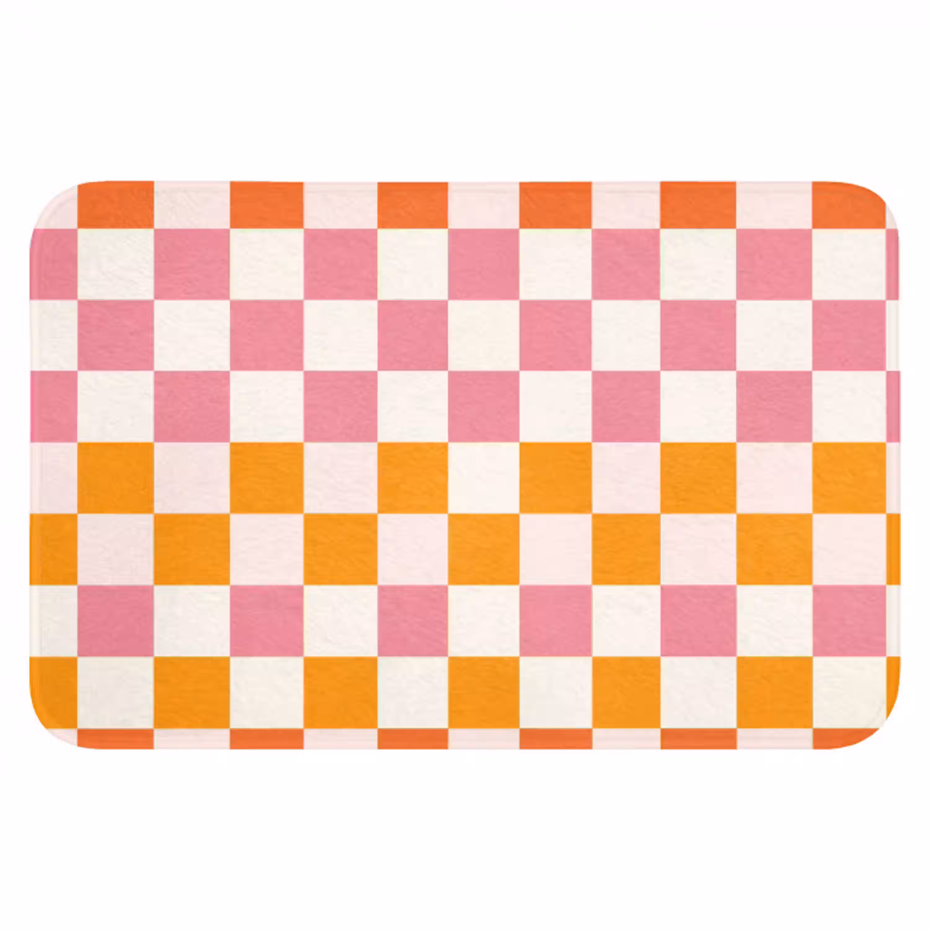 Vierkant - Patroon - Oranje Badmat klein 997 -3d