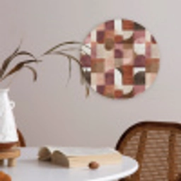 Geometrie - Modern - Retro Akoestische PET Vilt - Rond klein 838 -sfeer3