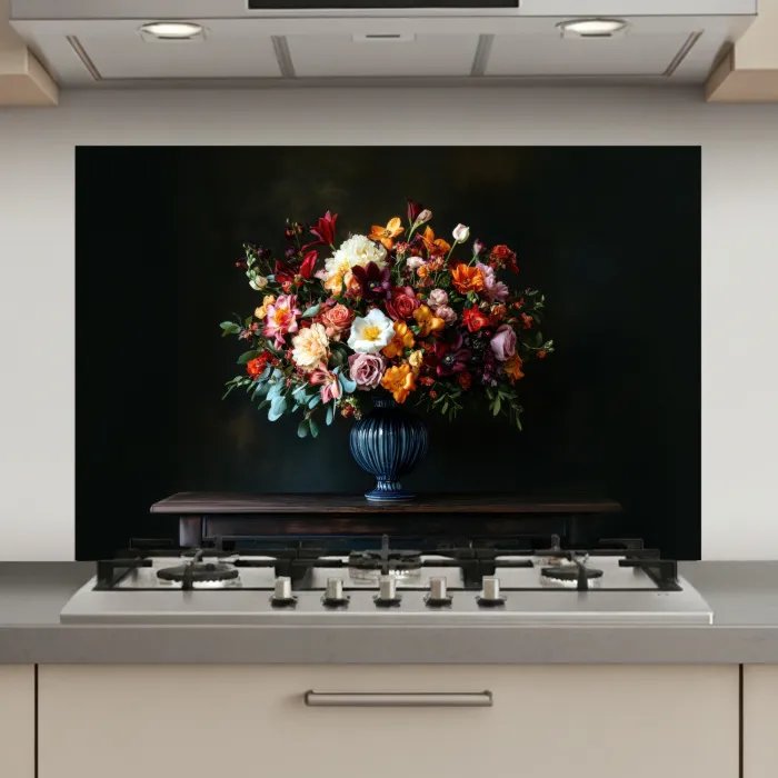 Groot - Bloemen - Vaas - Boeket keuken achterwand spatscherm klein -3d_website
