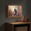 Paard - Bloemen - Natuur - Paars - Dieren Light Box met batterij (Wandlamp kind) middel -sfeer5_kind