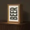 Beer - Vintage - Zwart - Beige Light Box met kabel (Tafellamp) klein -z3d_website