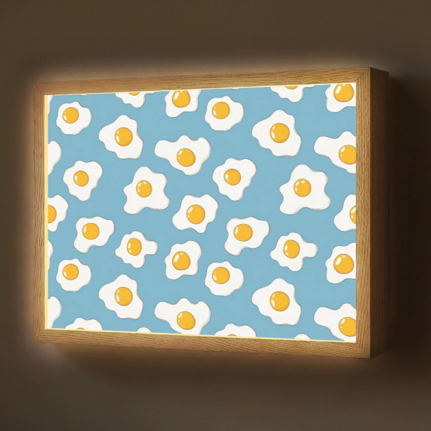 Eieren - Dooiers - Blauw Light Box met batterij (Wandlamp) middel 907 -z3d_website