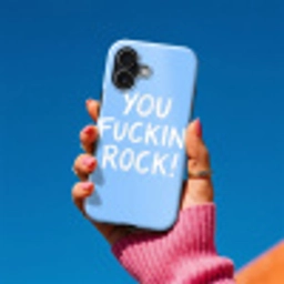 Blauw - Wit - You fuckin rock Toughcase MagSafe Apple iPhone 17 klein -Sfeer1V
