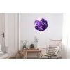 Bladeren - Paars - Tropisch - Abstract Wandcirkel aluminium klein -woonkamer
