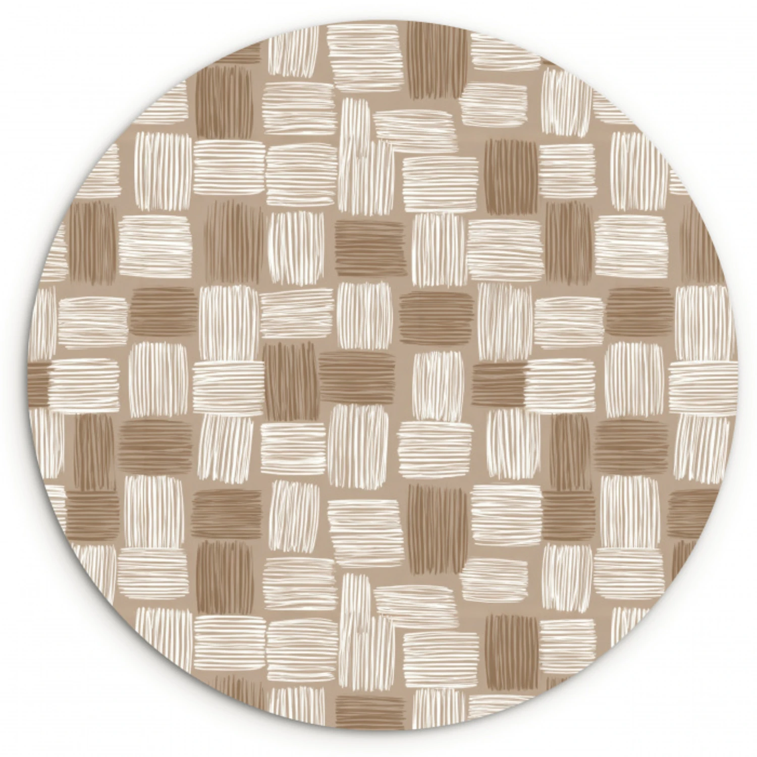 Blok - Patroon - Bruin Wandcirkel kunststof plaat 5mm dik klein 188 -3d