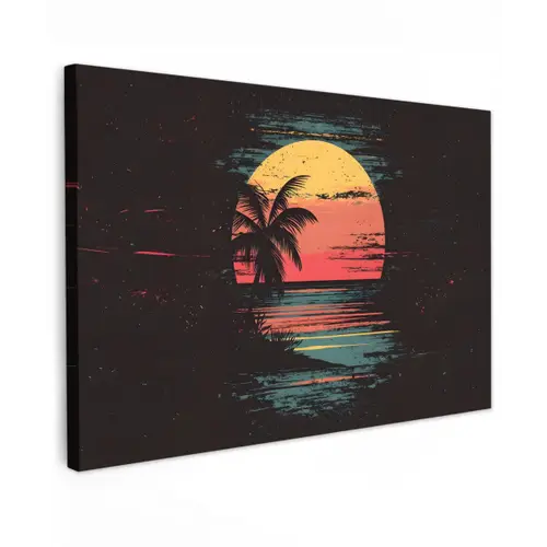 Strand - Minimalistisch - Zon - Oranje canvas 2cm klein -z3d