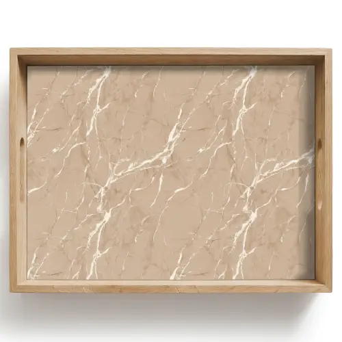Beige - Marmer - Organisch - Wit Dienblad Rechthoek middel 911 -z3d_shopping
