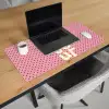 Bonjour - Stippen - Roze- Geel Muismat XXL klein -sfeer1