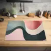 Abstract - Golven - Sierlijk - Roze Inductie beschermer vinyl 3mm klein -sfeer5