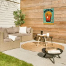 Cocktail - Negroni - Art - Sinaasappel Tuinposter op houten frame 2 cm dik klein -sfeer2