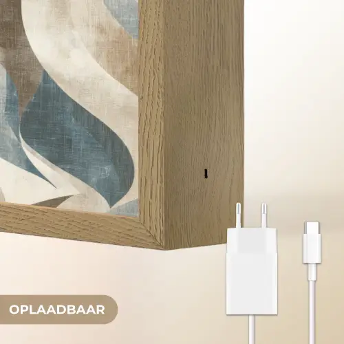 Abstract - Golven - Kleurrijk Light Box met batterij (Wandlamp) middel 907 -USP_websiteoplaadbaarNL