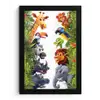 Jungle - Dieren - Jongens - Meisjes - Giraf - Olifant - Kids fotolijst zwart zonder passe partout klein -3d