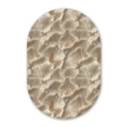 Waaierstructuren - Beige - Vezeltextuur Wandcirkel Ovaal Forex klein 630 -3d