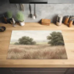 Landschap - Minimalistisch - Beige Inductie beschermer vinyl 3mm klein -sfeer5