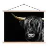 Schotse hooglander - Goud - Vacht - Dieren - Koe textielposter latten blank klein -3d