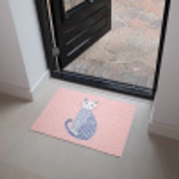 Kat - Illustratie - Minimalistisch - Roze Deurmat klein -sfeer5