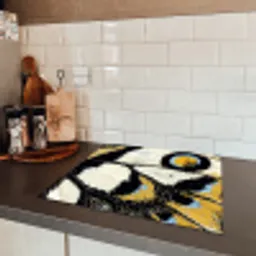 Vlinder - Vleugel - Geel Inductie beschermer vinyl 3mm middel -sfeer3