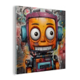Robot - Graffiti - Oranje - Kleuren plexiglas 5mm klein -z3d