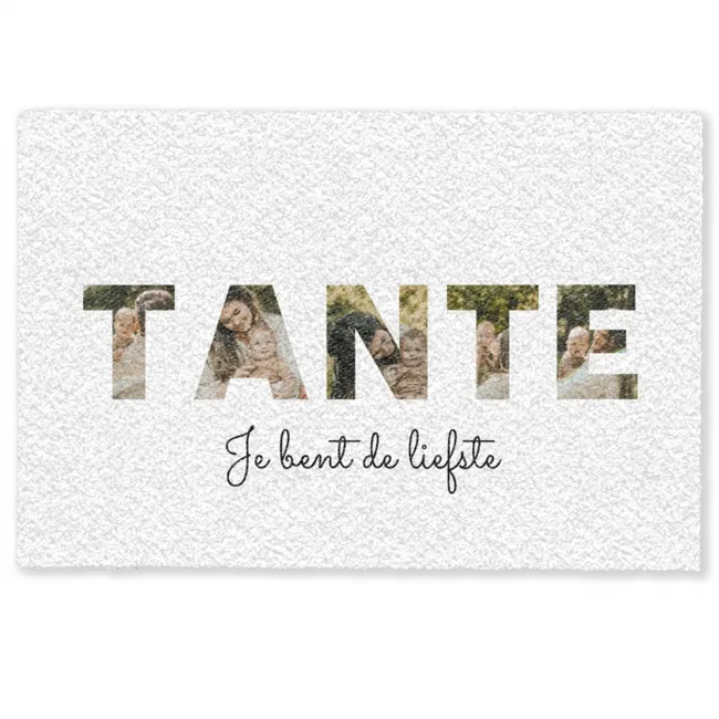 Gepersonaliseerde deurmat Tante - Lettercollage