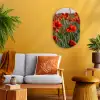 Bloemen - Klaprozen - Natuur - Rood Wandcirkel Ovaal Forex klein -sfeer4
