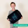 Digitale T-Rex in blauw lichtveld Kinderkoffer - Zwart klein -sfeer4_NL