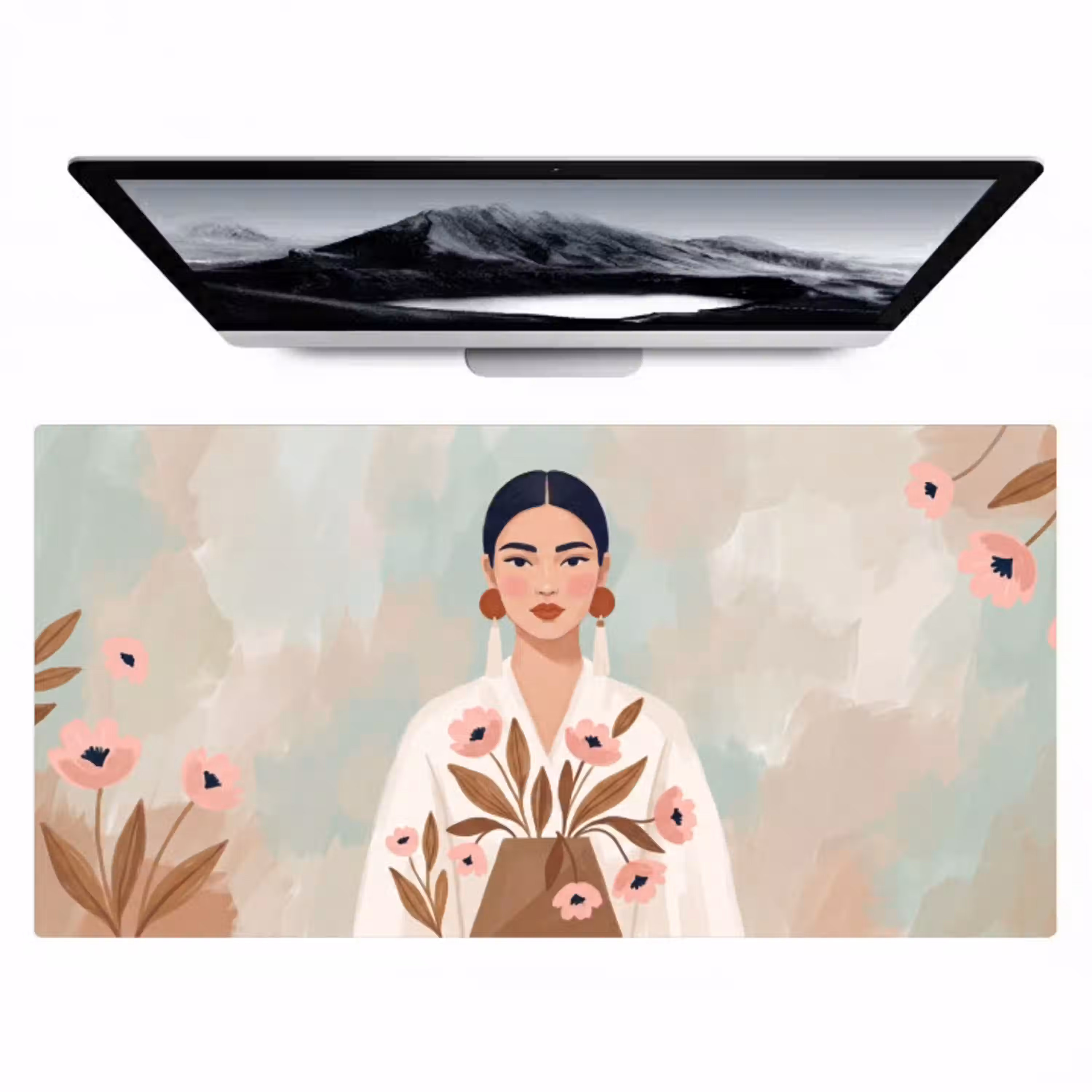 Vrouw - Kimono - Pastel Muismat XXL klein -zzz3d