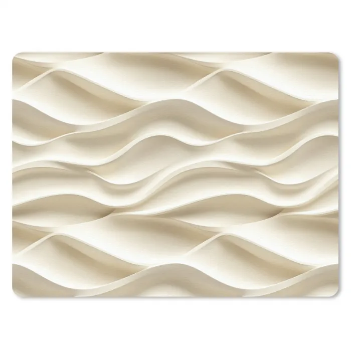 Lijnen - Golvend - Crème muismat rubber klein 262 -3d