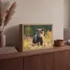 Beer - Bloemenveld - Gras Light Box met batterij (Wandlamp) middel -sfeer2