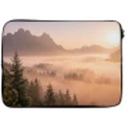 Zonlicht - Mist - Bergen - Bomen laptophoes neopreen klein -zkaufland3dotto