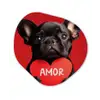 Amor - Hond  - Hartje - Rood Wandcirkel Organisch Plexiglas middel -3d