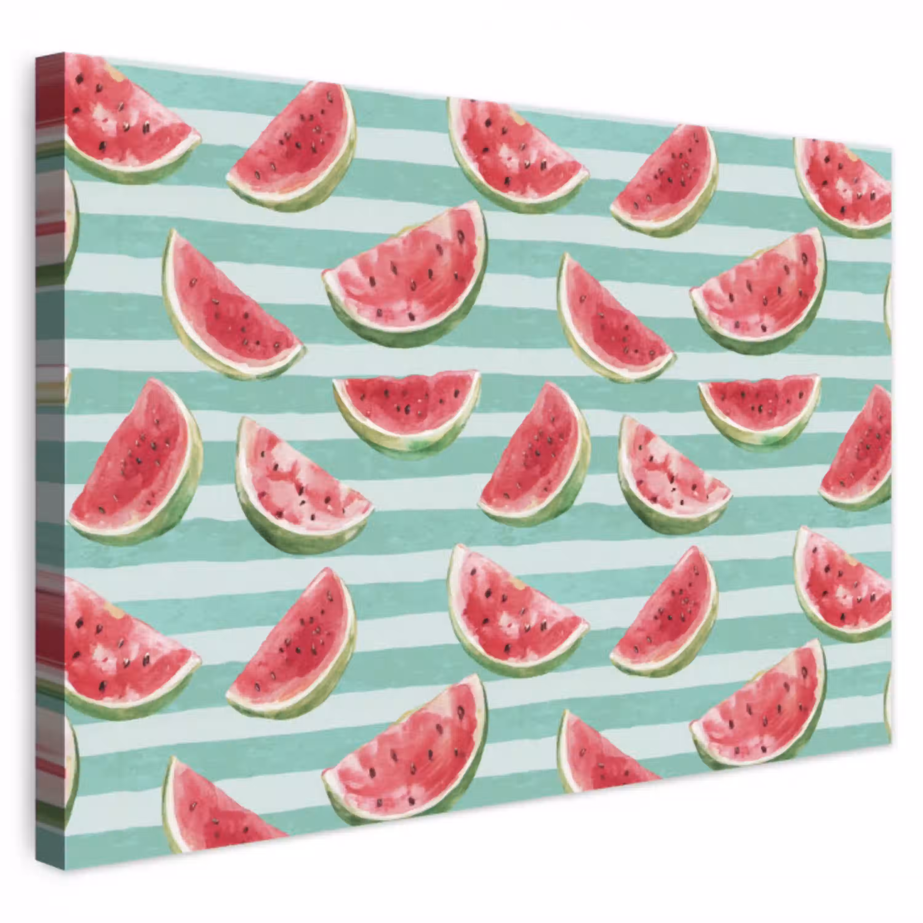 Watermeloen - Strepen - Groen canvas 2cm klein 34 -3d