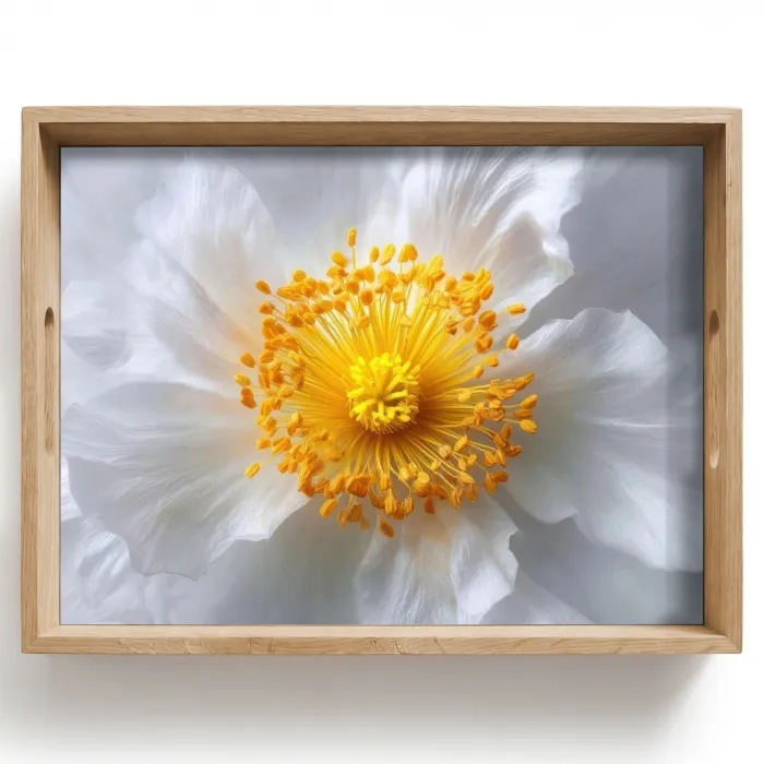 Wit - Bloem - Elegant Dienblad Rechthoek middel -z3d_shopping