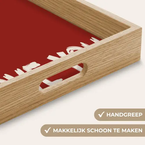 Schuin - Loveyou - Rood Dienblad Rechthoek middel -USP_HandgreepNL