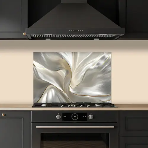 Stof - Plooien - Goud keuken achterwand spatscherm klein -sfeer1