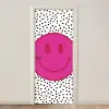 Smiley - Roze - Stippen deurposter klein -3d_beige