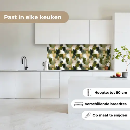Penseelstrepen - Mos - Groentinten keuken achterwand 2 middel 871 -sfeer4_NL