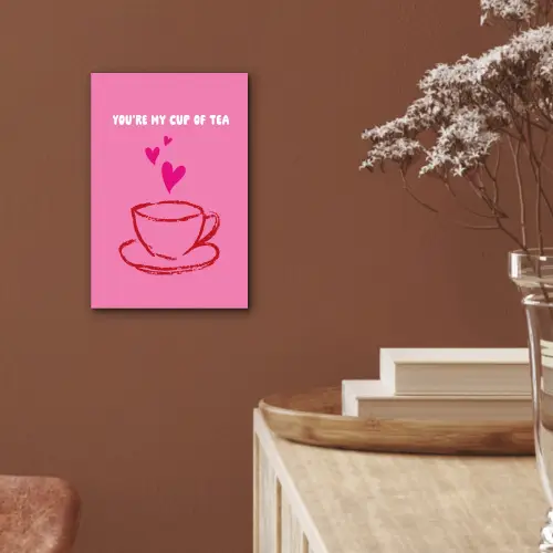 Thee - Roze - Valentijn - Tekst aluminium wit klein -sfeer4