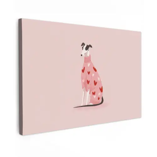 Hond - Hartjes - Roze canvas 2cm klein -z3d