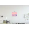 Bergtoppen - Wolken - Dromerig textielposter latten blank klein -kinderkamer